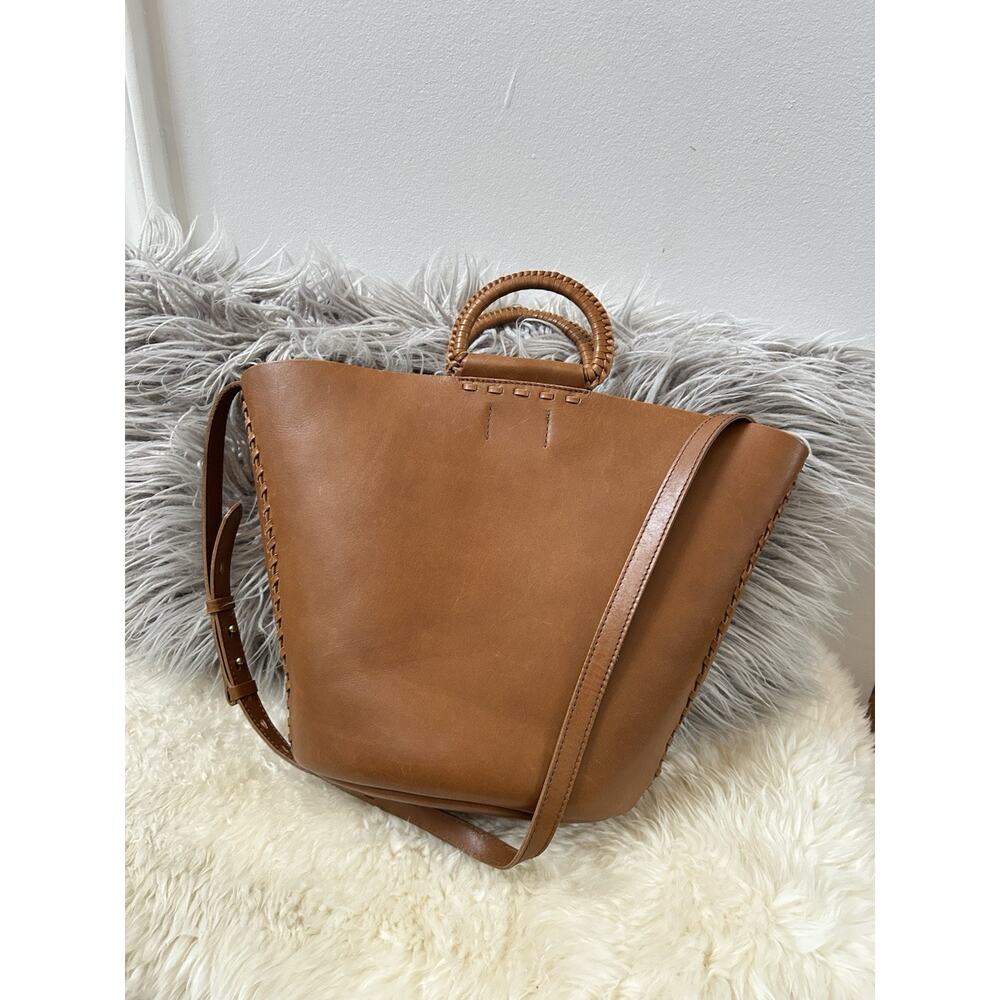 Madewell The Nashville Whipstitch Vachetta Leather Tote Bag Crossbody Caramel